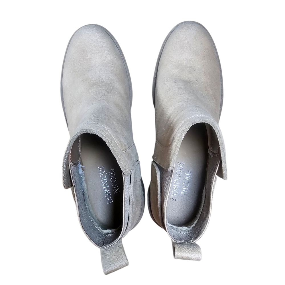 Suede Chelsea Ankle Boots in Light Gray - Picture 3 of 12